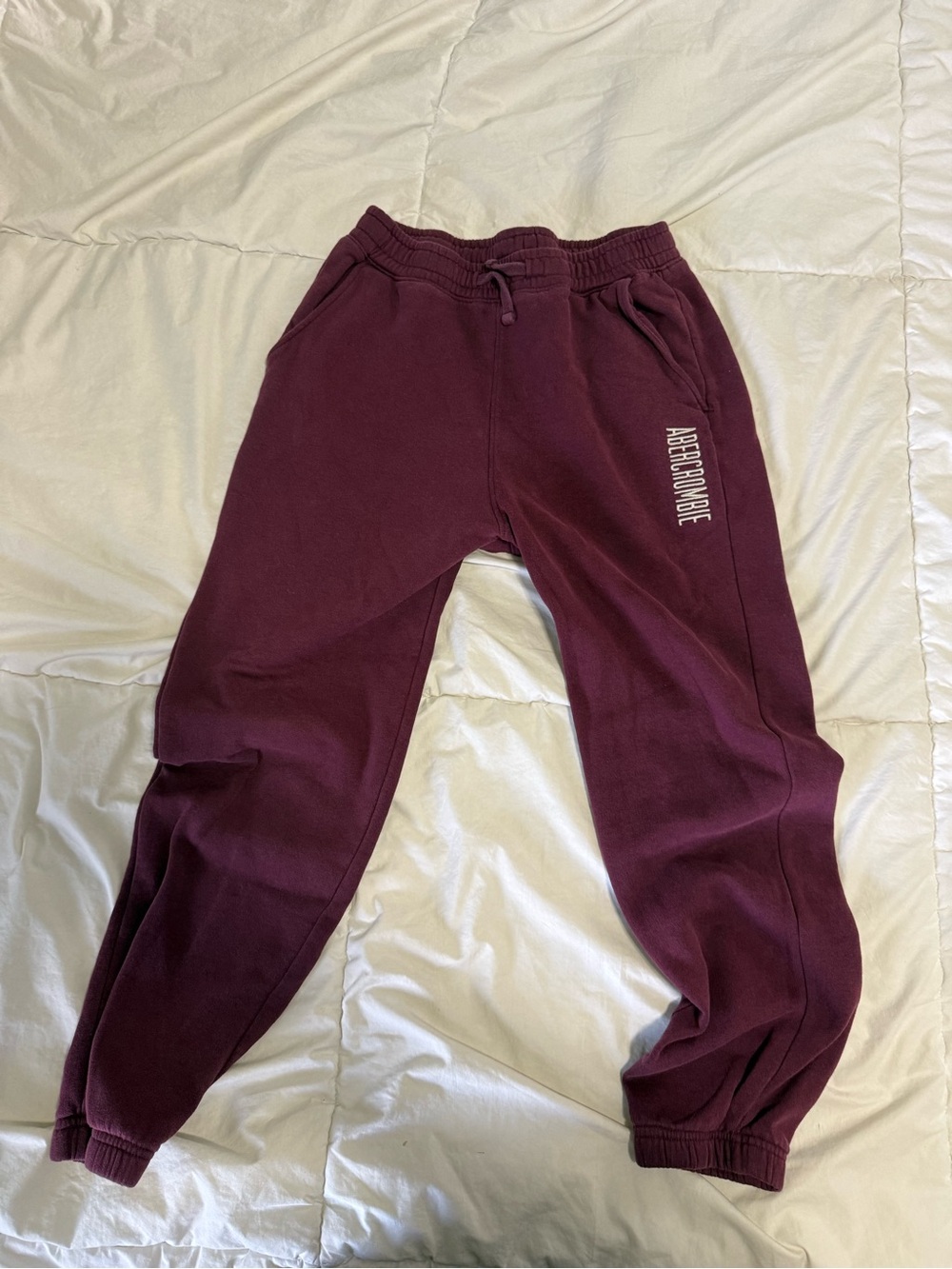 abercrombie kids burgundy jogger sweatpants